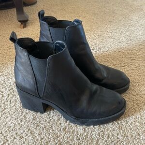 Chunky black booties